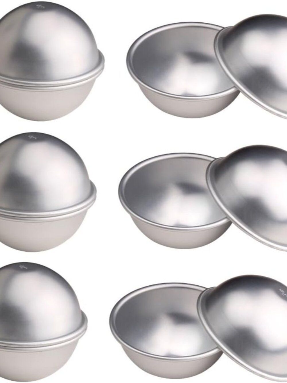12 Pcs DIY Metal Bath Bomb Molds, Set of 6